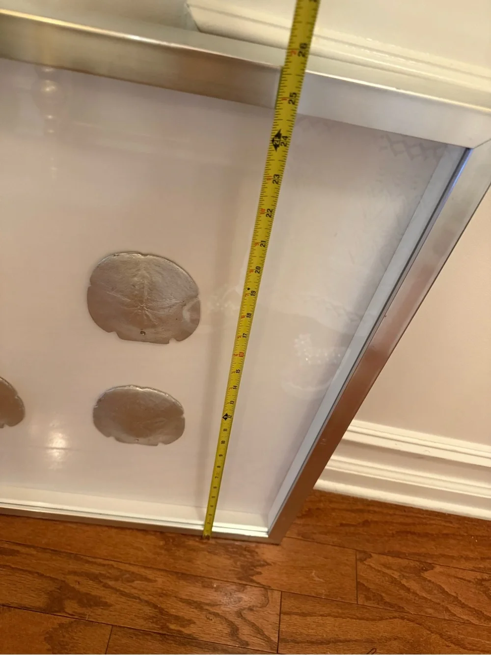 Like New Pier 1 Framed Silver Sand Dollar Wall Art